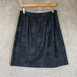 Brooks Brothers Skirt Womens 4 Gray Floral Wool Knee Length Side Zip Lined-3395*